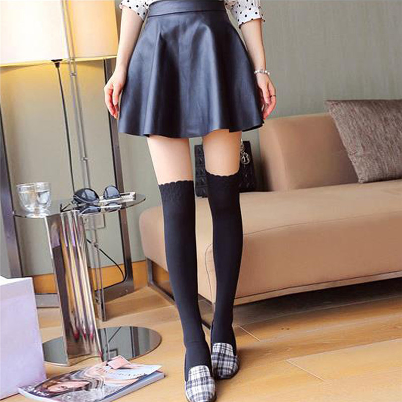 2019 Wholesale New Sexy Women Tights Wave Pattern Mock Knee High