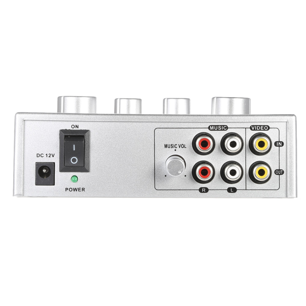 Sangmei Karaoke Sound Mixer Dual Mic Inputs with Cable N-1 Silver Color