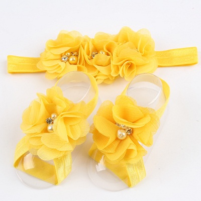 525 New baby headbands and shoes 60 set 2015 New Baby Infant Girl Flower Shoes Elastic Flower Headbands   