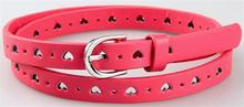 High quality children’s belt kids belt with heart shipped holes pu kids waist belts fast delivery