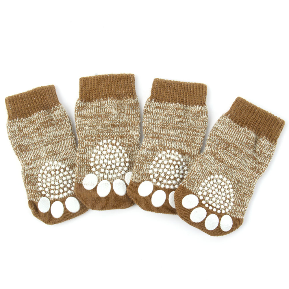 The Good Price For Pet Puppy Dog Anti-slip Warm Indoor Cotton Knit Socks Skid Bottom Socks