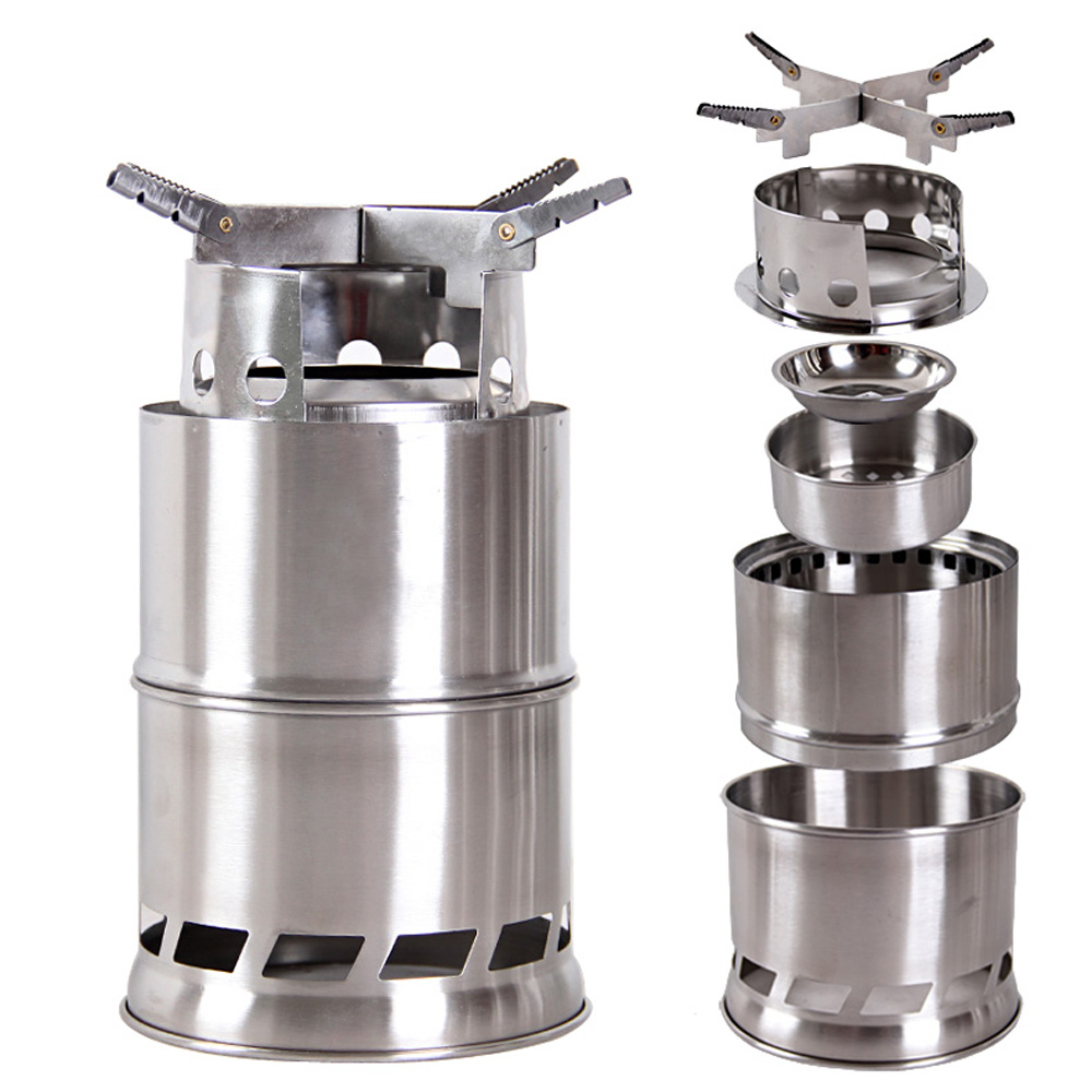 Portable Stainless Steel Lightweight Wood Stove Solidified Alcohol