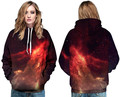 Women Skateboarding Hoodies Autumn Winter Hoody Sweatshirt Red Flame Nebula Long Sleeve Sport Tracksuit Gradient Flame