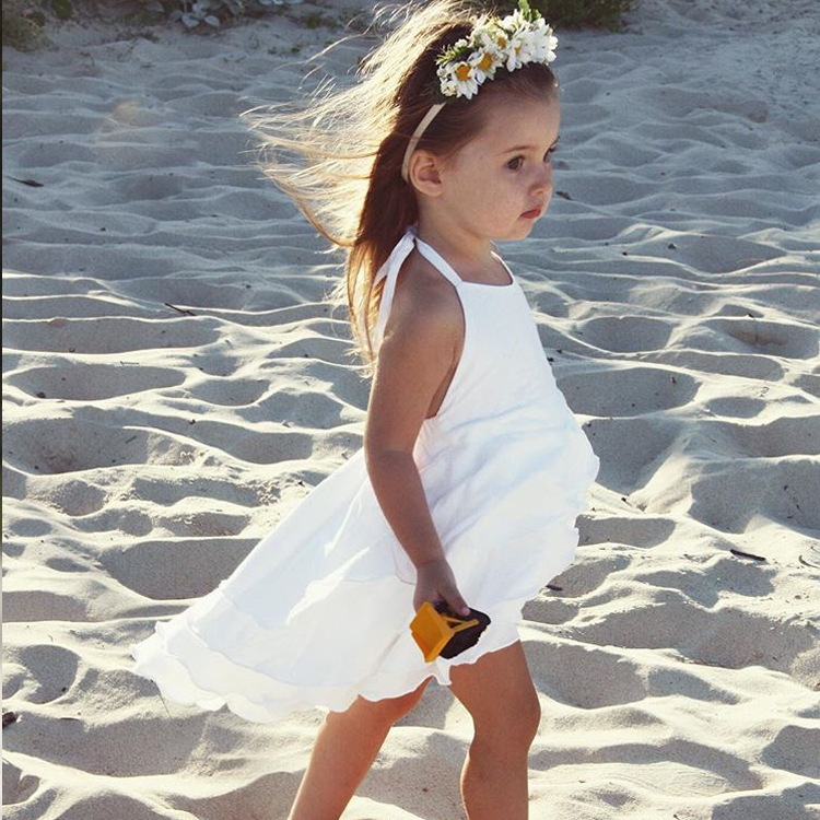 toddler girl white beach dress