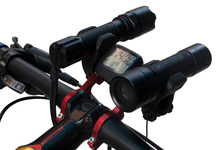 GUB G-558 Road Bicycle MTB bike Double handlebar extensions mounts CNC Aluminum extender holder for light&computer clip 31.8MM