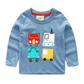 2016 New Next Spring Fall Boys Full Sleeve Kids Tees Cotton Comfortable Cartoon Cars Smart Children