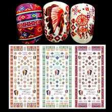 2015 new Export cute 250-252 beauty best NEWEST  3 pcs native patterns catch dream water nail art stickers decal  popular