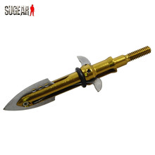 6pcs lot Sports Shooting Archery Arrowhead 100 Grain 2 Blade Steel Military Arrow Tip Broadheads Arrow