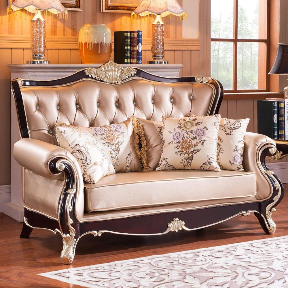 Living Room New Style Living Room Furniture aliexpress com buy 2015 new style leather sofa living room furniture seats classical european wood three bi
