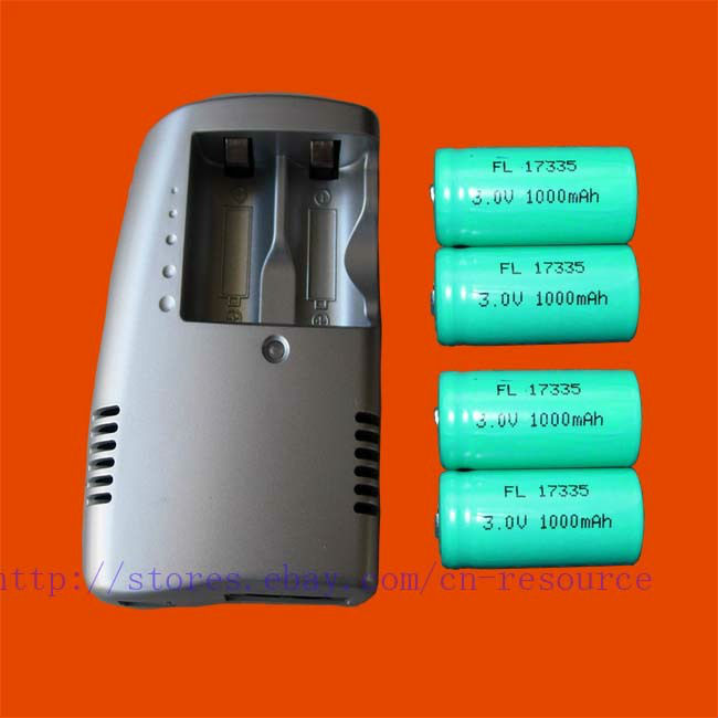 4 x Rechargeable CR123A 3 0V Battery quick Charger
