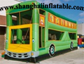 Hot sale Green Color 0 55mm PVC or canvas Multifunction Inflatable custom car Bounce House with