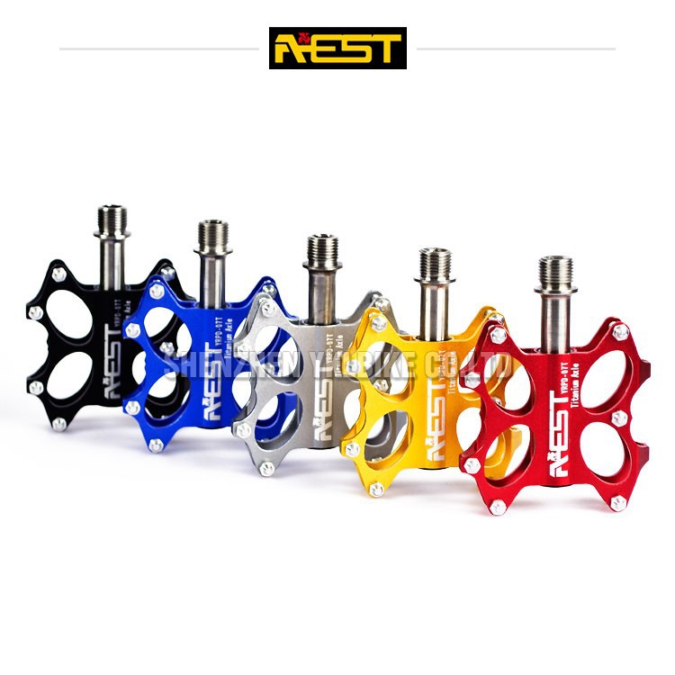New   AEST-Bike-MTB-BMX-Platform-Flat-Pedals-CNC-Titanium-Spindle-A
