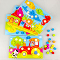Baby toys Color Wooden Tangram Jigsaw Board Cartoon Toys Wood Puzzle Jigsaw for Children Kids Early
