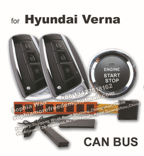 For Hyundai Verna Accent CAN BUS car alarm push button start smart key keyless entry remote