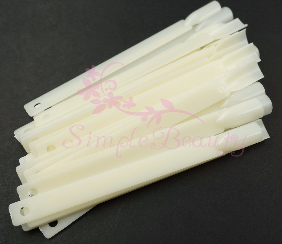 Description Picture 2 of item10Sets/lot (1set 50 Sticks) Nail Art Clear Templates False Tips Practice Polish Color Chart Display DIY Practice Tool Fan Board