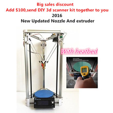 New updated auto leveling KOSSEL ROSTOCK reprap delta diy 3d printer kit with heatbed DLT 180