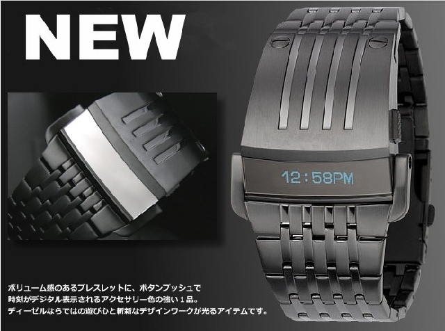 Shipping 100 Original Oled Watch Steel Men s Watches Binary Fashion Creative Man Boys Personality Military