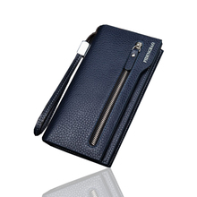 New Casual Leather Men Wallets Coin Purse Brand Business Men’s Long Zipper Wallet carteira masculina