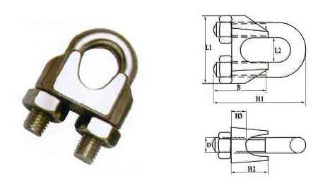 DIN741 WIRE ROPE CLIPS SS304 M5
