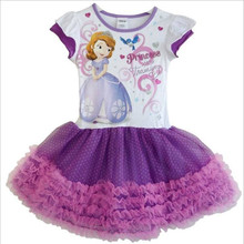 NEW 2015 Summer Style Princess Sofia Girl Dress 3-7 Y Roupas infantis Menina Kids Costume Character Clothing Princess Dress