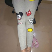 Sport Nylon Punk Leggings Rushed Cartoon Mid Cotton Bamboo Fiber Leggins 2016 South Korea Shopping Fashion