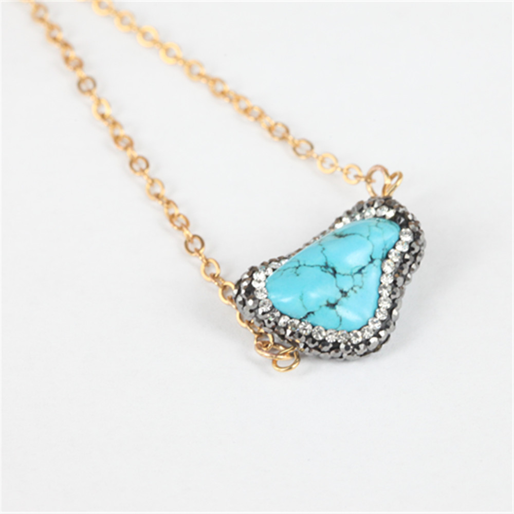 High Quality 10pcs/lot Turquoise Necklace Gold Chain Necklace HOT Sell