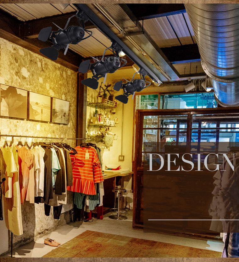 Description Picture 4 of itemLoft Ceiling Lamp Retro Industrial Track Light Rail Lamp Adjustable Lamp,Cloth Shop Store Pub Cafe Restaurant Lamp Dome Light