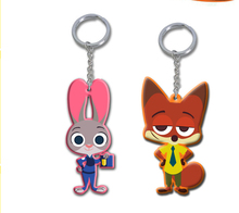 2016 новый мультфильм Zootopia цифры брелок кольцо игрушки комплект животных ник фокс и джуди кролик кулон аксессуары бесплатная доставка