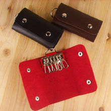 New Arrival 1PC Men Women PU Leather Key Chain Accessory Pouch Bag Wallet Case Key Holder