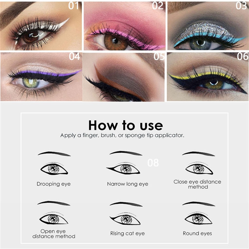 Koop Matte Ogen Oogschaduw Waterdichte Glitter Vloeibare Eyeliner