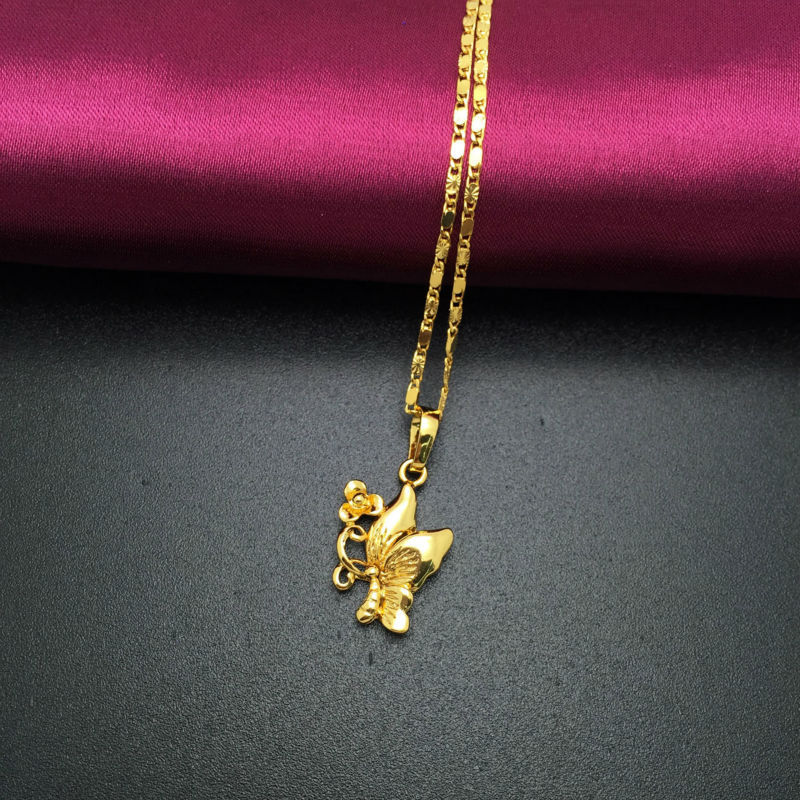 Wholesale Free shipping 24k gold Butterfly pendant necklace Fashion necklace necklace pendant fashion men s jewlery