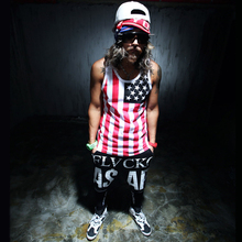 New Men Striped Tank Top Hip Hop Gym Clothes Street Fashion Muscle Sleeveless T shirt National Flag Vest Undershirt Male AMD100