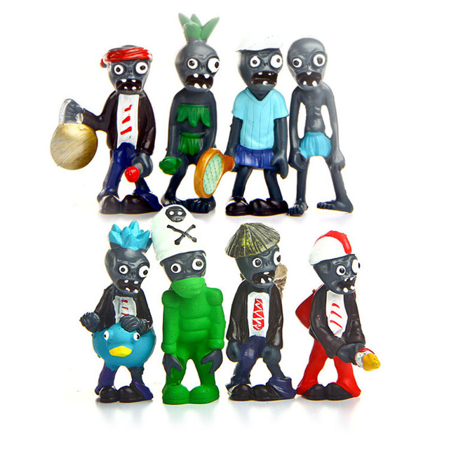 Горячая Plants vs Zombies, 8 шт./лот 8 см tToys Зомби пвх Фигурку для детей Дети подарок Бесплатную доставку