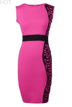 2014 New Arrival Women Summer dress Slim Tunic print Floral dresses Party Plus Size sexy bodycon dress Pink/Blue B11 SV001987