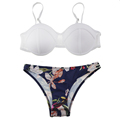 2016 Sexy Swimwear Women Push Up Bkini Set 3d Print Padded Beach Bikini Swimsuit Bathing Suits