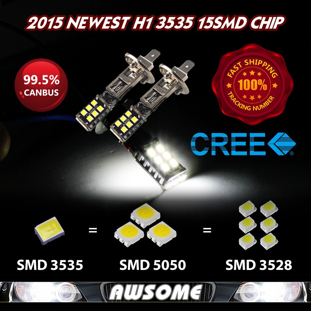 2x H1 15SMD  Canbus   3535      DRL   800LM    