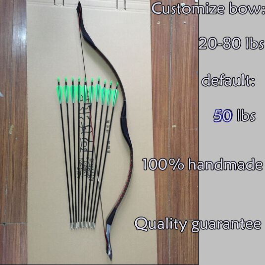 Free Shipping New 50 LBS Outdoor Sport Archery Traditional Take Down Hunting Shooting Recurve Long Bow