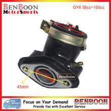 GY6 50cc Engine Parts Carburetor Intake Manifold 139QMB Chinese Scooter Parts ATV Part Znen Baotian Taotao, Free Shipping