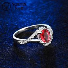 R004 New Arrival ruby jewelry 925 sterling silver ring fashion Dubai wedding rings for women aneis
