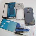 Original Silver Front Bezel Middle Frame Full Housing Back Cover Case Outer Glass For Samsung Galaxy