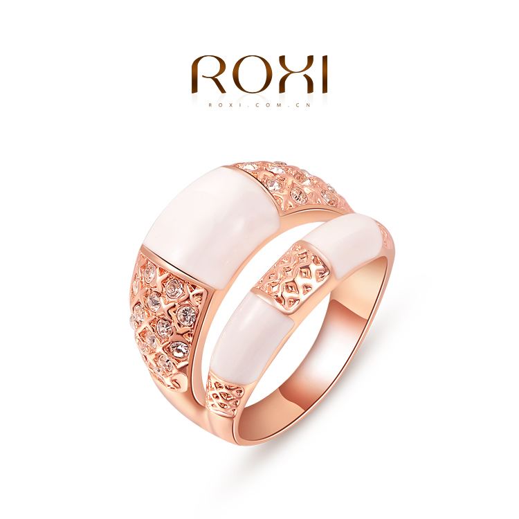 1PCS Free Shipping Rose Gold Plated Fashion Big Ring with Austrian Crystal Women Jewelry for Party
