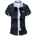 maillot france euro 2016 summer short sleeve patched mens dress shirts plus size 7xl cotton casual