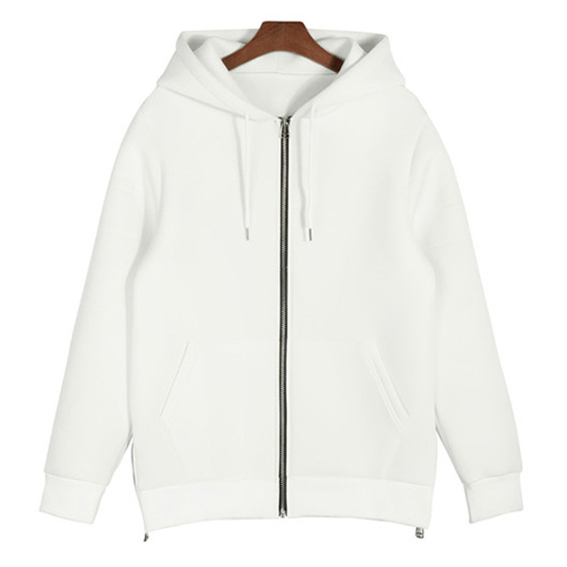 white oversized zip up hoodie