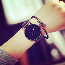 2016 New Fashion Korea Shockproof Black White PU Leather Quartz Watch Wristwatch for Men Women Unisex