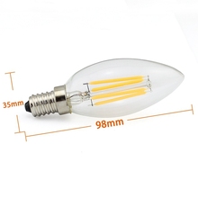 Energy Saving E14 2W 4W LED Filament Bulb Warm White Light Epistar COB 220V 240V Crystal