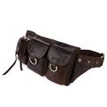Vintage 100 Real Genuine Cow Leather Fashion Brown Color Men Waist Bag Fanny Pack Wallet Purse