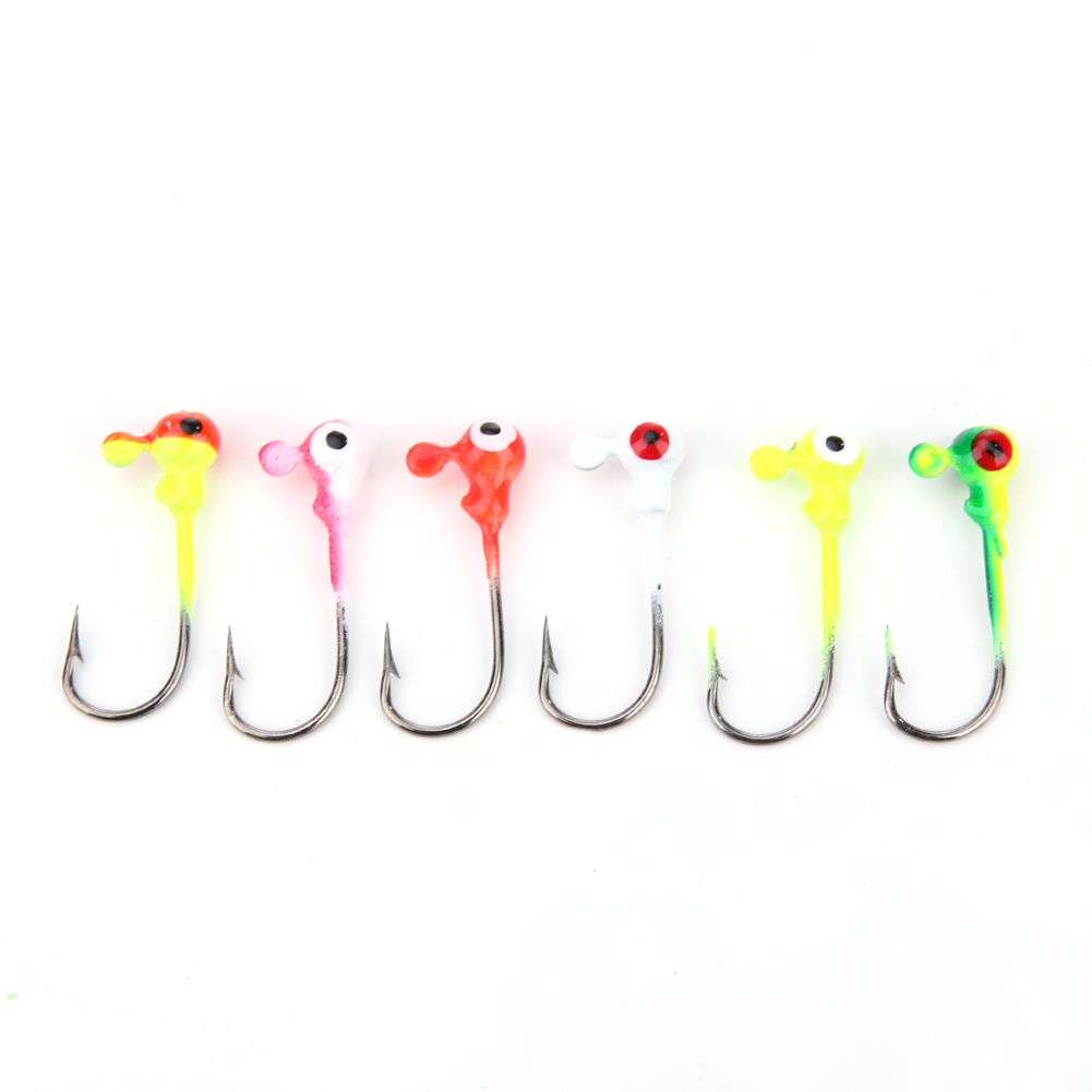 Tungsten Ice Fishing Jigs Bolt Head with Hole Winter Jig Heads Hook# 16 to 12