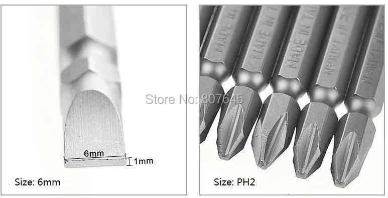 phillips head bit sizes