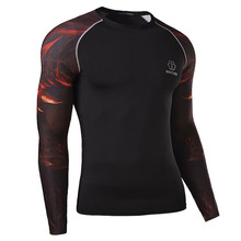 Autumn Sport Man T Shirt Quick Dry Long Sleeve Slim Elastic T shirt Fantasy Tatoo Sharp