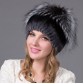 2016 new brand causal good quality cap Winter Rex rabbit fur hat for women with fox